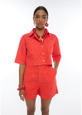 Jacquard Sarga Bermuda Shorts