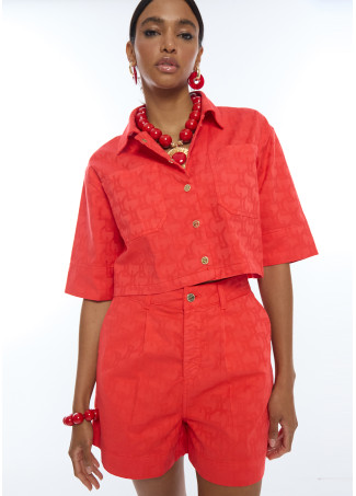 Jacquard Sarga Bermuda Shorts