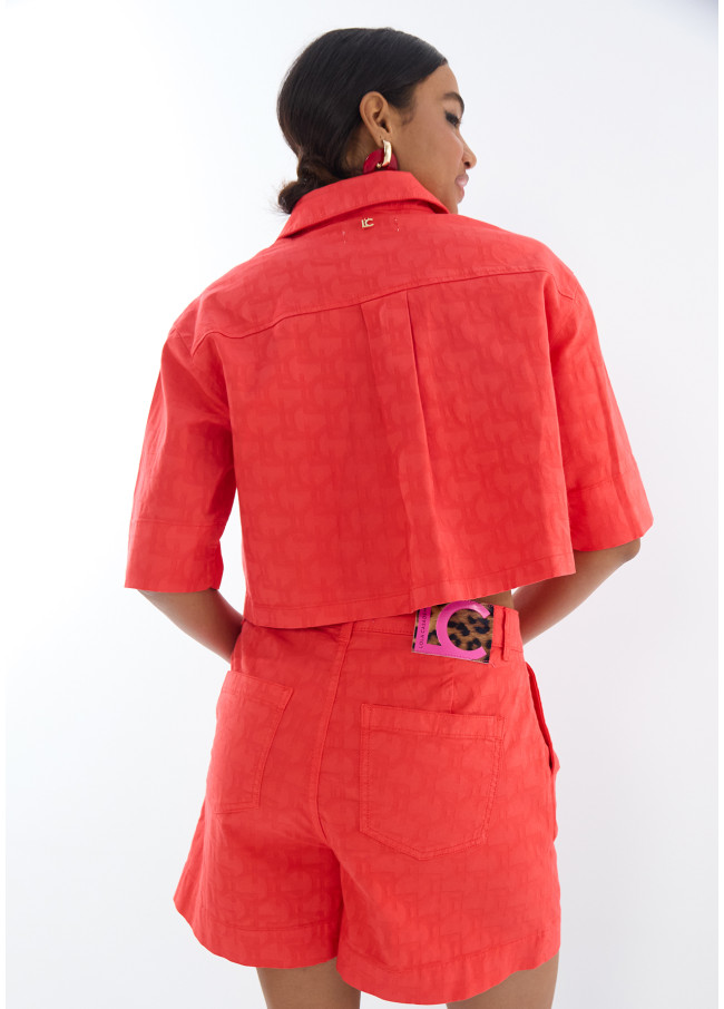 Jacquard Sarga Bermuda Shorts