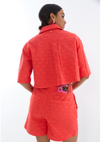 Jacquard Sarga Bermuda Shorts