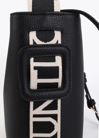 Shopper con Manico in Nylon a Contrasto