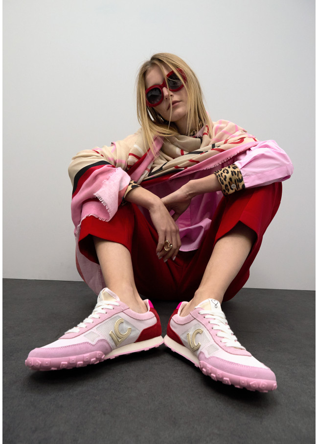 Mesh and Mixed Fabric Sneakers