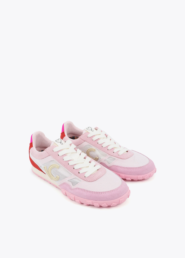 Mesh and Mixed Fabric Sneakers