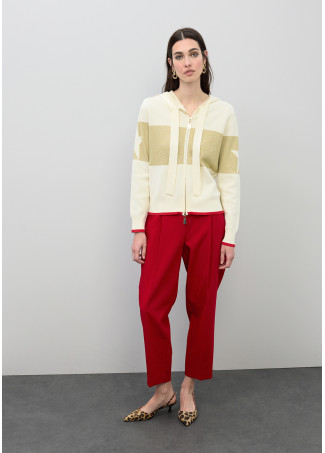 Strick-Kapuzenpullover mit Lurex-Details