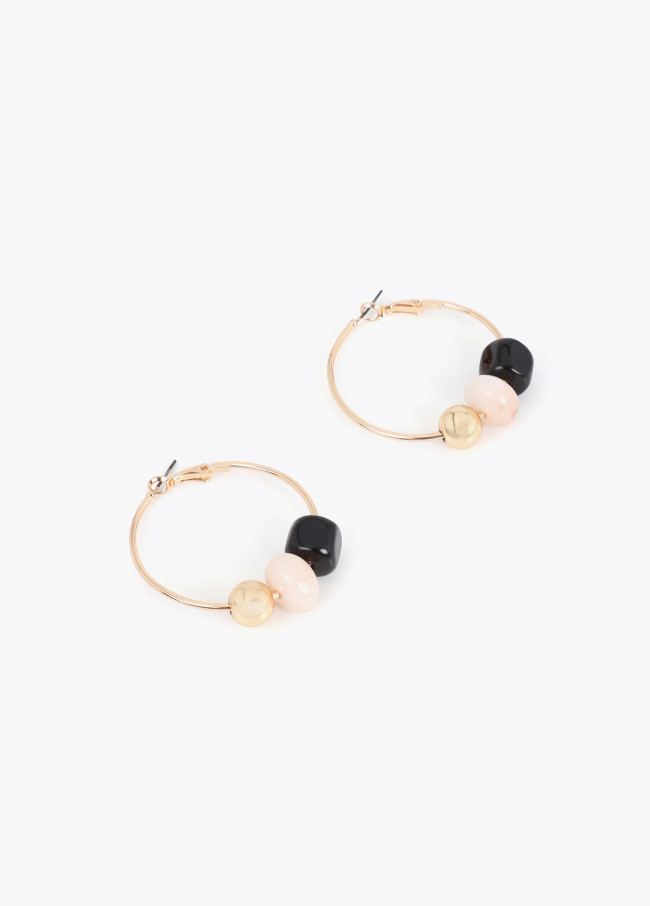 Multicolor Acrylic Detail Hoop Earring