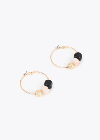 Multicolor Acrylic Detail Hoop Earring