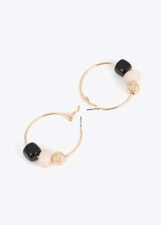 Multicolor Acrylic Detail Hoop Earring