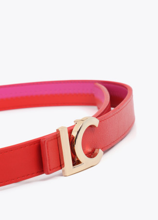 Ceinture Bicolore Rose et Fuchsia avec Boucle Logo LC