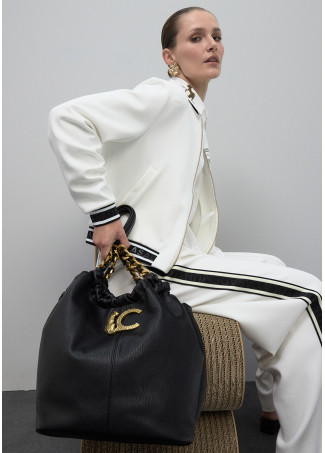 Shopper a Stampa Animalier con Dettaglio a Catena