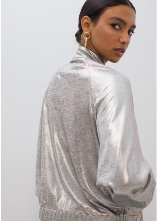 Laminated sweatshirt