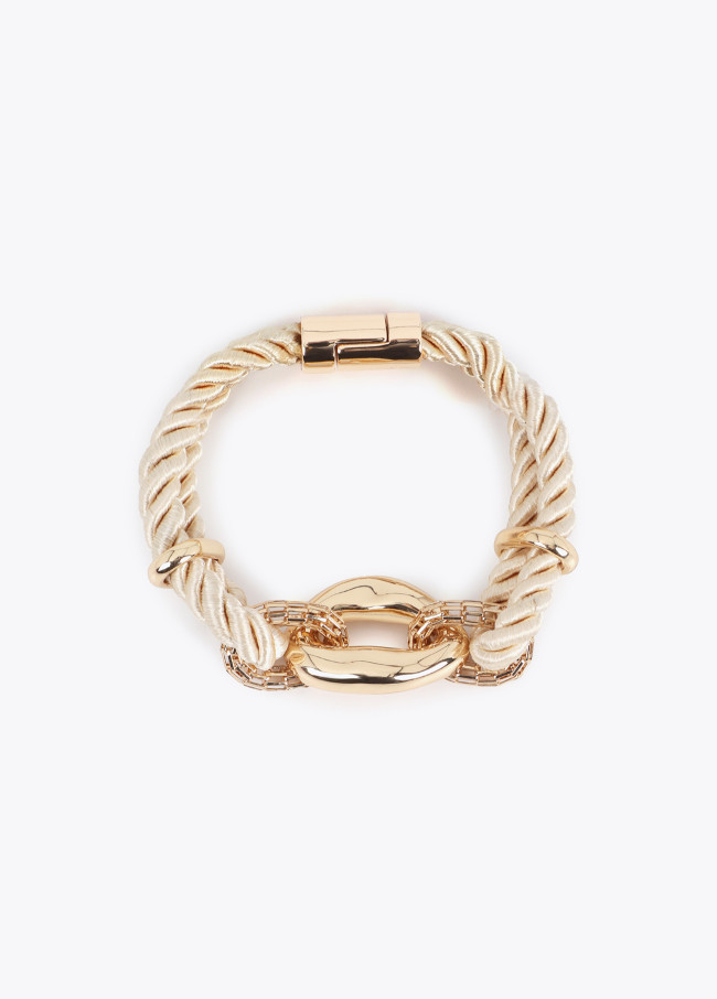 Schnurarmband mit Metallglied-Kombination