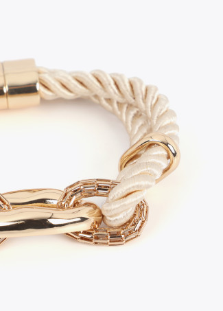 Schnurarmband mit Metallglied-Kombination