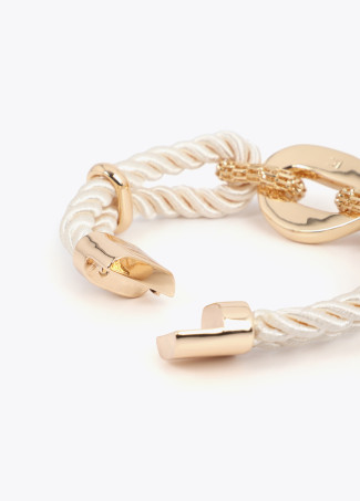 Schnurarmband mit Metallglied-Kombination