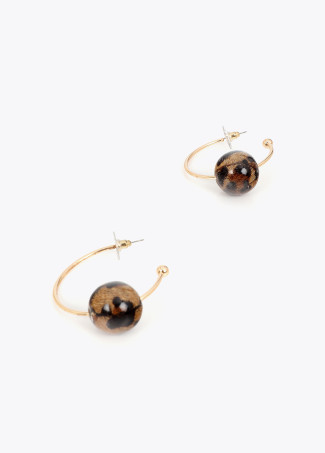 Aros con maxi bola animal print