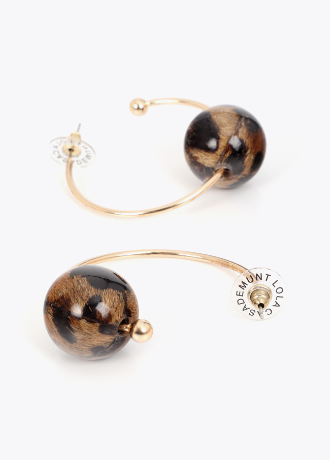 Hoop Earrings with Maxi Animal Print Bead