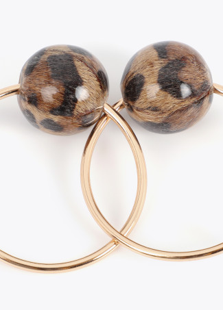 Hoop Earrings with Maxi Animal Print Bead