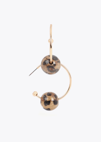 Aros con maxi bola animal print