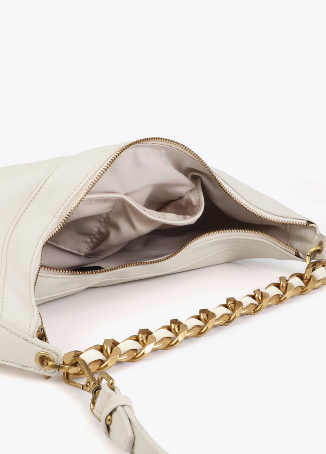 Bolsa meia-lua com LC animal e corrente