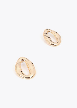 Boucles d'oreilles maillon métallique en relief
