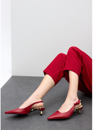 Chaussure à Talon Ouvert avec Détail Nœud