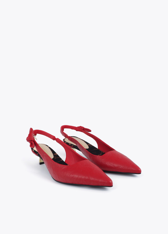 Slingback Heel Shoe with Bow Detail