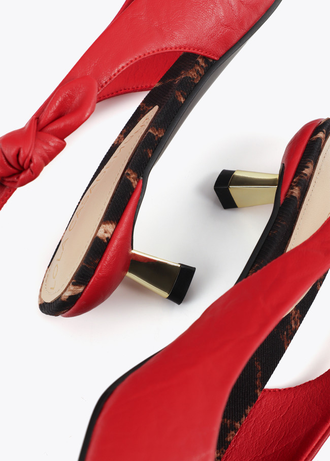 Slingback Heel Shoe with Bow Detail