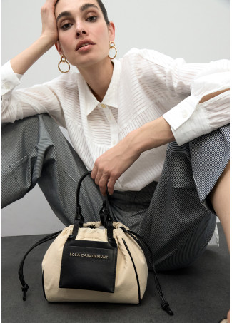 Mini shopper combiné nylon et PU