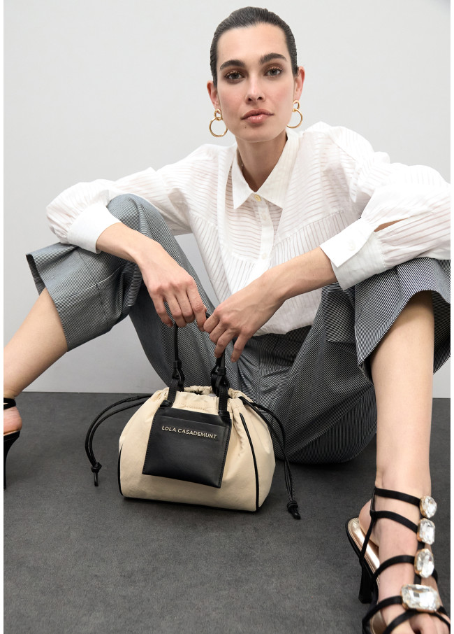 Mini shopper combiné nylon et PU