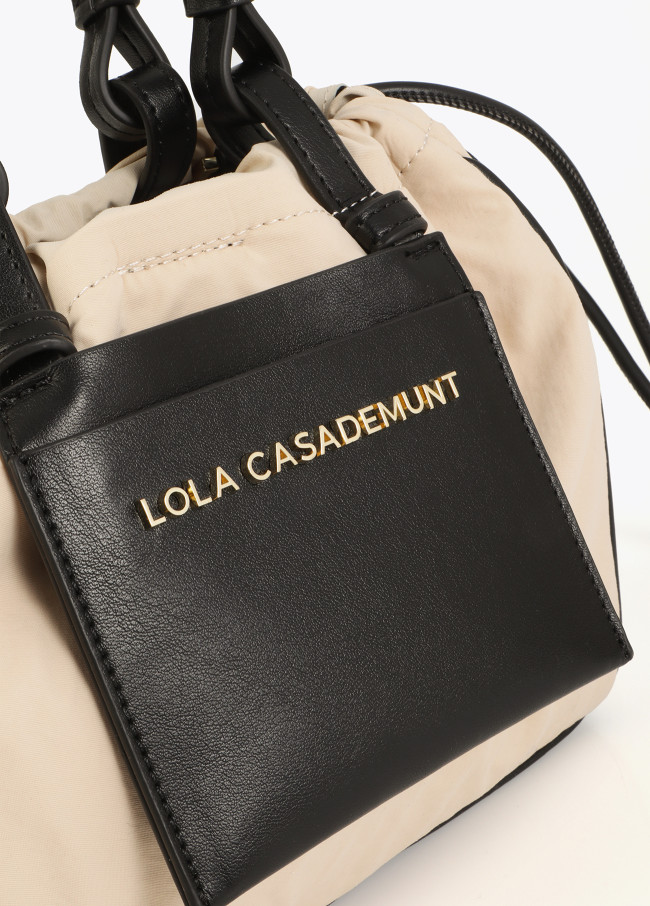 Mini shopper combinato nylon e PU