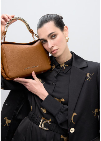 Crossbody Bag with Cut-out Metal Handle