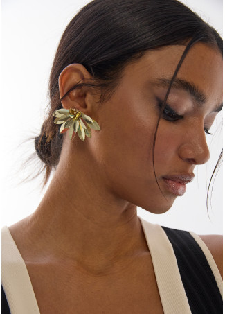 Boucles d'oreilles éventail avec perles