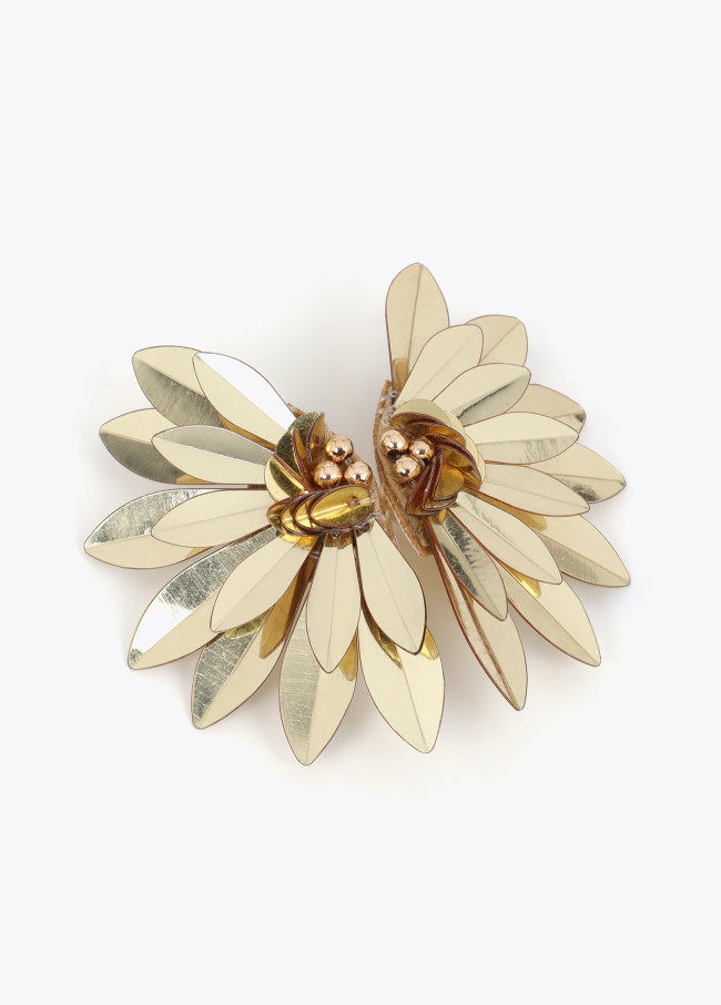 Boucles d'oreilles éventail avec perles