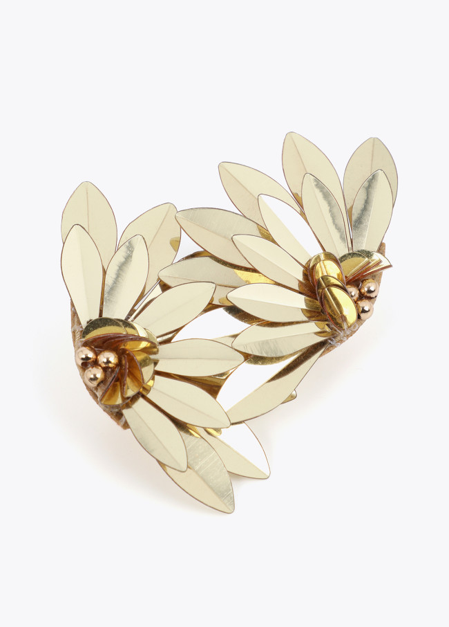 Boucles d'oreilles éventail avec perles