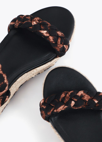 Braided Strap Wedge with Metallic Details