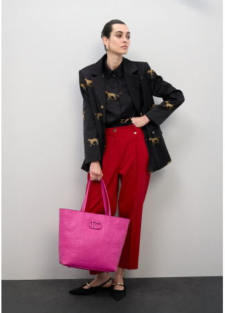 Monogram Stitch Unstructured Shopper