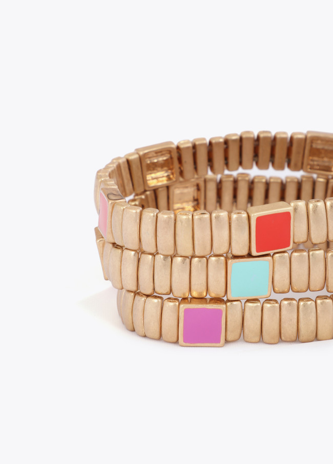 Set di Bracciali Elastici Metallici con...