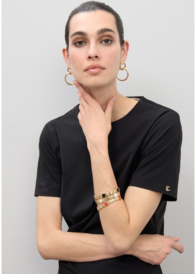 Conjunto de Pulseiras Elásticas Metálicas com...