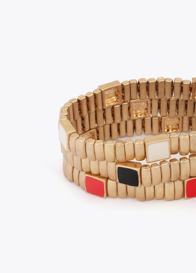 Metallisches Elastisches Armbandset mit...