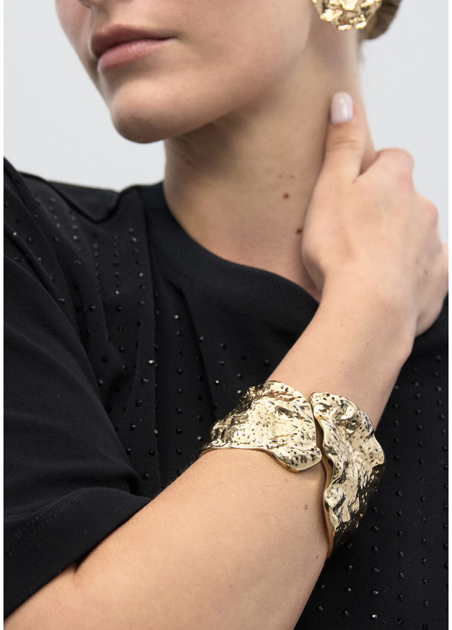 Irregular Gold Textured Bracelet