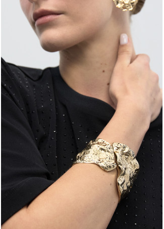 Irregular Gold Textured Bracelet
