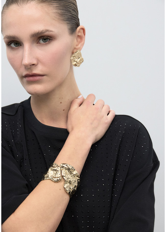 Bracciale Irregolare Dorato con Testura