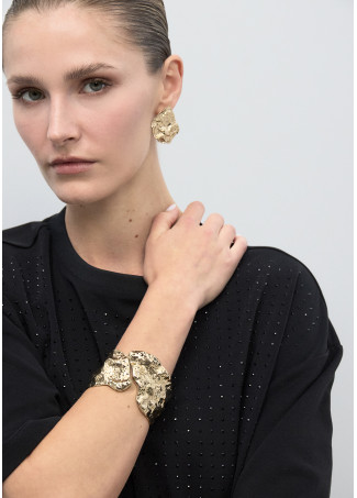 Irregular Gold Textured Bracelet