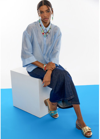 Collier en cristaux multicolores avec charms poisson