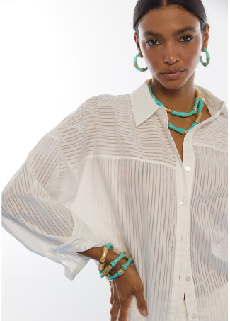 Pack of stretch bracelets with bamboo-effect metal pieces