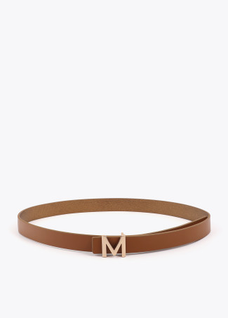 Ceinture Réversible Métallique avec Boucle Logo M