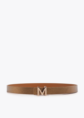 Ceinture Réversible Métallique avec Boucle Logo M