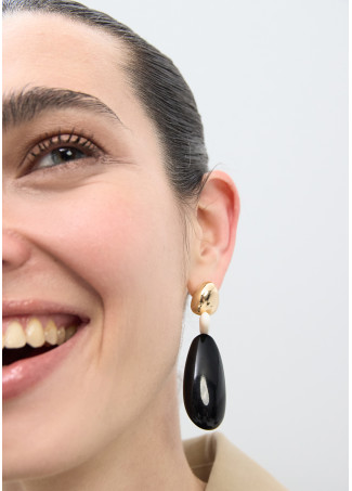 Pendientes combinados resina bicolor