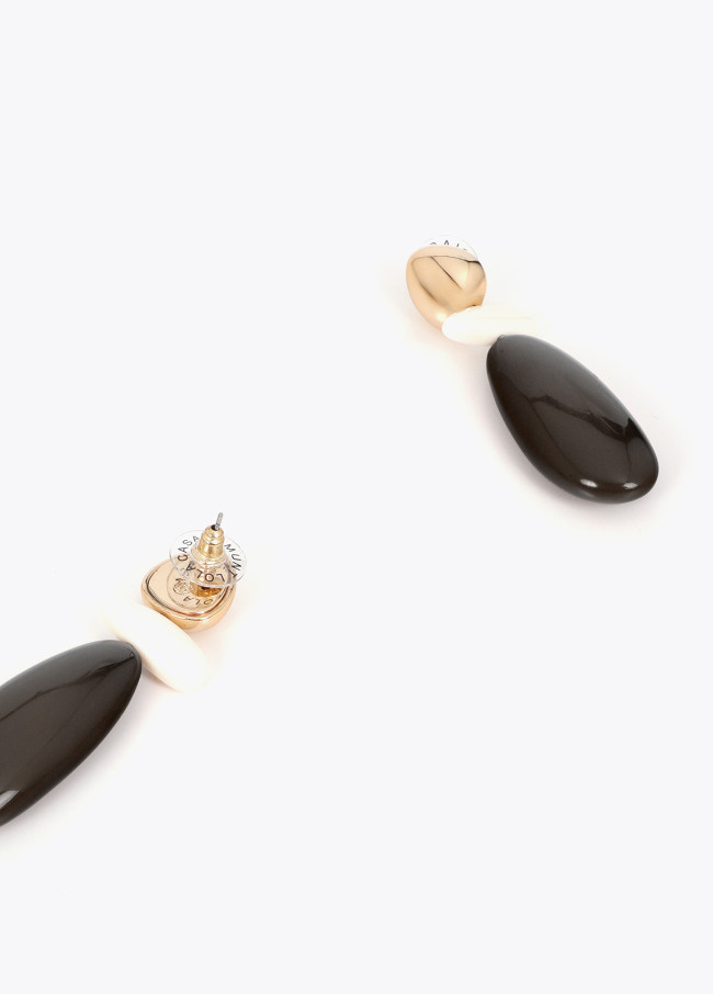 Pendientes combinados resina bicolor