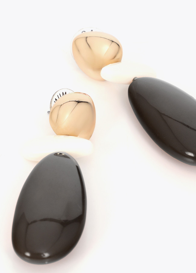 Two-Tone Resin Earrings