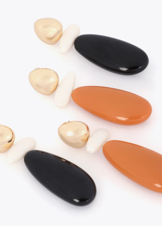 Two-Tone Resin Earrings